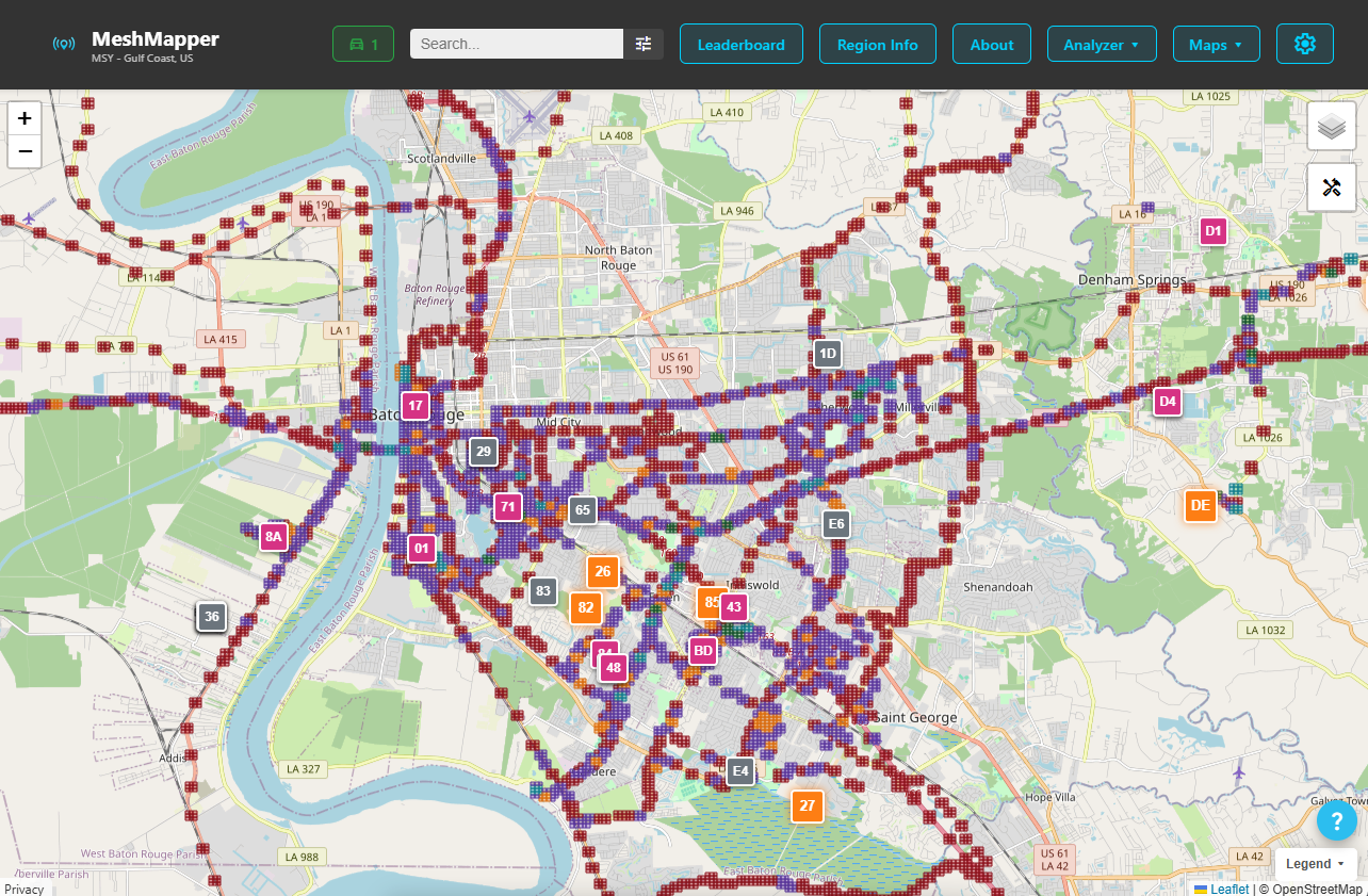 Screenshot of meshmapper website example